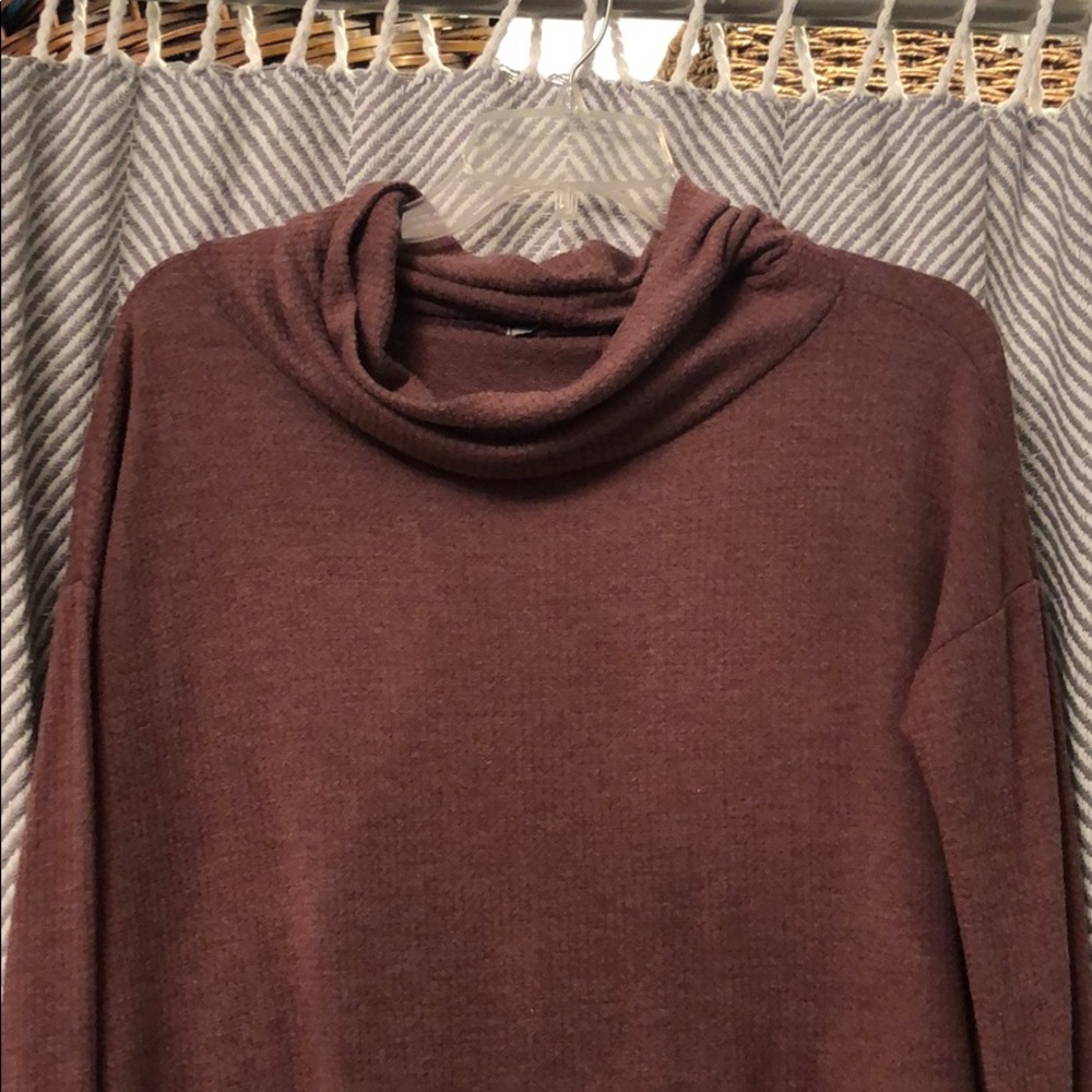 super cute pink purple long sleeve big neck shirt